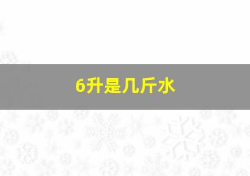 6升是几斤水