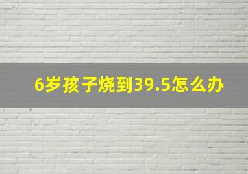 6岁孩子烧到39.5怎么办