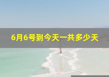 6月6号到今天一共多少天