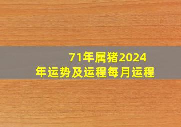 71年属猪2024年运势及运程每月运程