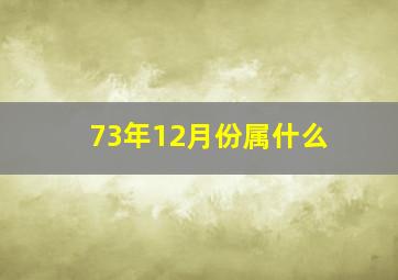 73年12月份属什么