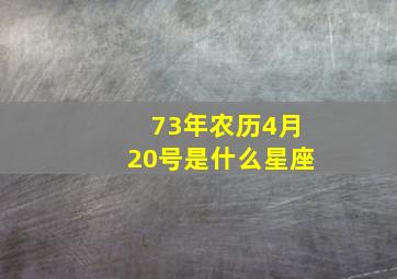 73年农历4月20号是什么星座