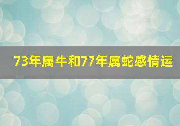 73年属牛和77年属蛇感情运