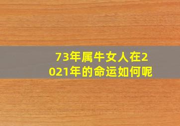 73年属牛女人在2021年的命运如何呢