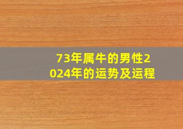 73年属牛的男性2024年的运势及运程