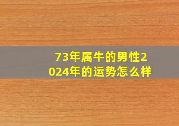 73年属牛的男性2024年的运势怎么样