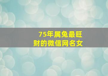 75年属兔最旺财的微信网名女