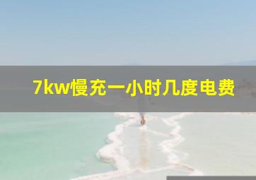 7kw慢充一小时几度电费