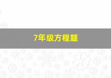 7年级方程题