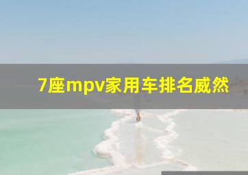 7座mpv家用车排名威然