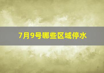 7月9号哪些区域停水