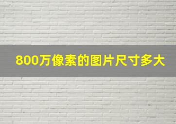 800万像素的图片尺寸多大