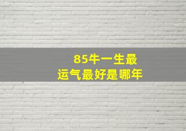 85牛一生最运气最好是哪年