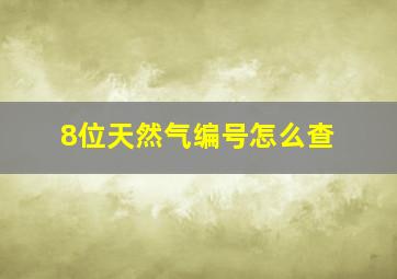 8位天然气编号怎么查