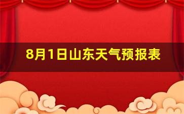 8月1日山东天气预报表