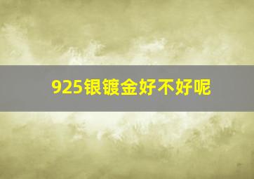 925银镀金好不好呢