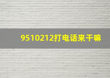 9510212打电话来干嘛