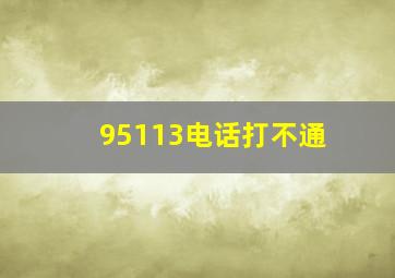 95113电话打不通