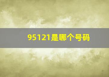 95121是哪个号码