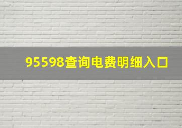 95598查询电费明细入口