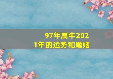 97年属牛2021年的运势和婚姻