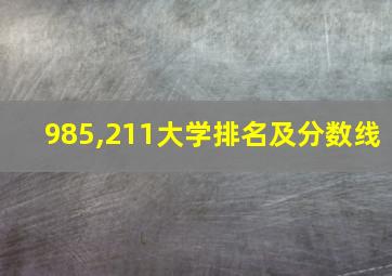 985,211大学排名及分数线