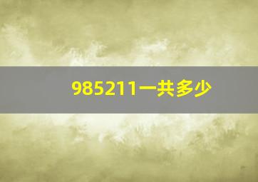 985211一共多少