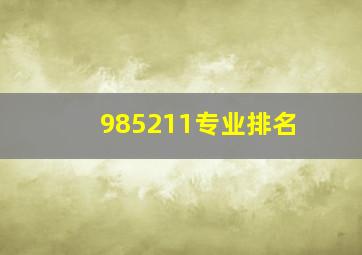 985211专业排名