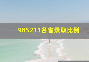 985211各省录取比例