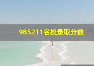 985211名校录取分数