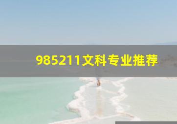 985211文科专业推荐