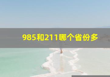 985和211哪个省份多