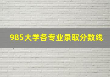 985大学各专业录取分数线