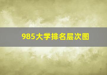 985大学排名层次图