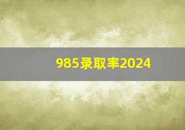 985录取率2024