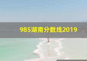 985湖南分数线2019