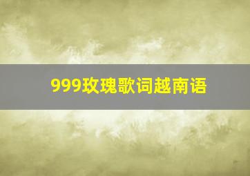 999玫瑰歌词越南语