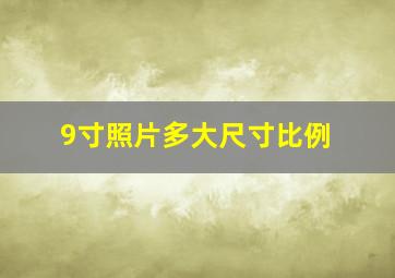 9寸照片多大尺寸比例