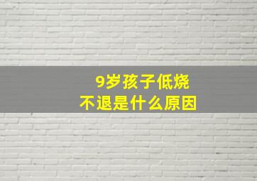 9岁孩子低烧不退是什么原因