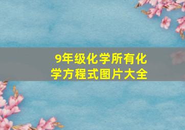 9年级化学所有化学方程式图片大全