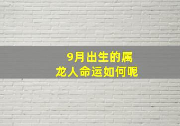 9月出生的属龙人命运如何呢