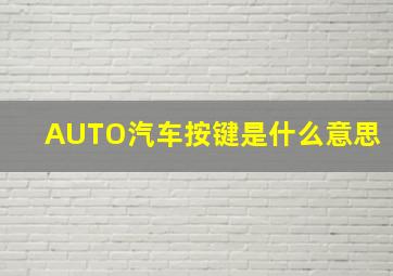 AUTO汽车按键是什么意思