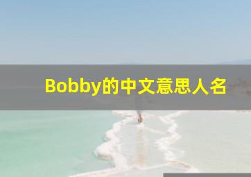 Bobby的中文意思人名