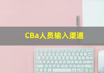 CBa人员输入渠道