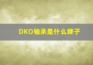 DKO轴承是什么牌子