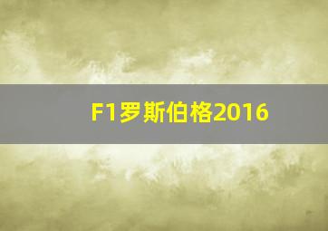 F1罗斯伯格2016