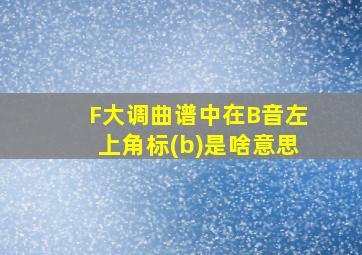 F大调曲谱中在B音左上角标(b)是啥意思