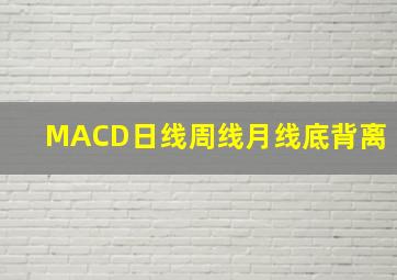 MACD日线周线月线底背离