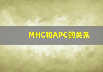 MHC和APC的关系