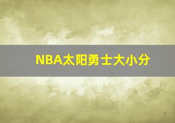 NBA太阳勇士大小分